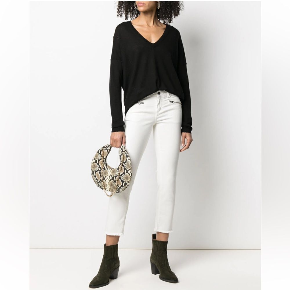 $238 Zadig&Voltaire Ava cropped slim-cut jeans White New
